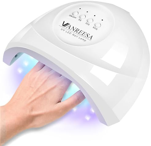 VANREESA Lampe UV Ongles Professionnelle, Lampe Led Ongle avec 3 Minuteries (5s, 30s, 60s) Sèche-ongles avec Capteur Automatique pour Vernis à Ongles Gels Idéal pour Maison y Salon Cadeau pour Femmes
