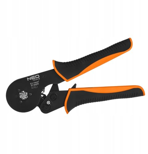 NEO TOOLS Crimpzange Kabelschuhe, Kabelschuhzange Crimpzange, Crimpzange für 0,1-16mm² für Isolierte Kabelschuhe, Quetschverbinder Zange - Crimpzange Werkzeug