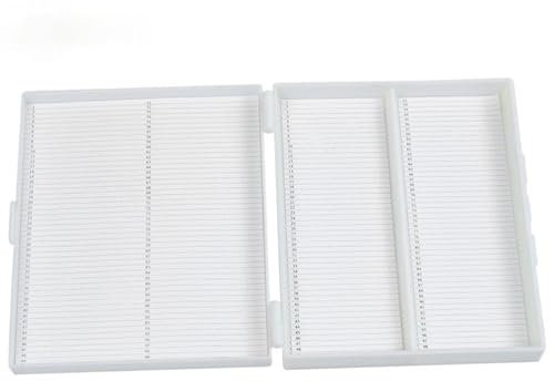 100 STÜCKE Biologie Glas Objektträger Proben Aufbewahrungsbox Fall Kunststoff Rechteckig 100 Objektträger Mikroskop Box