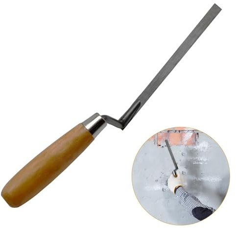 Pointing Trowel Brick Jointer, 10mm Bricklaying Tools for Pointing Mortar, Stainless Steel Cement Trowel Pointing Tool with Wooden Handle, Finger Trowel Tuck Pointer