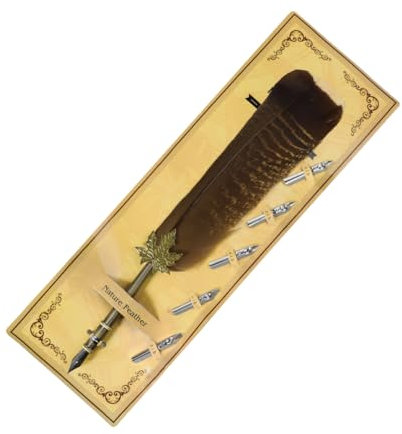JNGUOSICN Federstift Vintage Feder Feder Dip Pen Quill Signing Kugelschreiber Schreiben Stift Upgraded Füllfederhalter zum Schreiben Handgefertigter Federstift