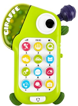 Baby Learning Phone Toys for 1 Year Old Boys Girls, Smartphone Toys with Music and light for Infants, kids, Baby Toys 6 to 12 Months with Baby Rattle and Teething Toddlers Birthday Gifts (Green)