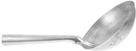 POPETPOP Ergonomic Iron Ladle Scoop Heavy Duty Metal Spoon for Farming Feeding Watering Reusable