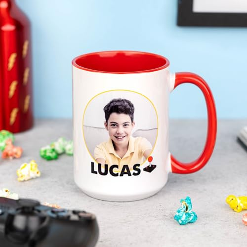 Wanapix | Personalisierte Tasse XL mit Foto/Text | 440 ml | Bedrucken/Fototasse/Motivtasse/Werbetasse/Firmentasse | Personalisierte Geschenke | Becher aus Keramik | ROT