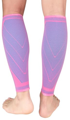NuCamper 2 Pack Manchon Compression Mollet Homme Femme Bas de Contention | Chaussette de Contention Sans Pieds, Sports Calf Sleeves pour Course, Jogging, Vélo, Fitness, Soulager les Tibia, Varices
