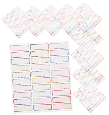 Yardenfun 10 Hojas Etiquetas Impermeables con Dibujos Infantiles Adhesivas para Nombre Resistentes para Guardería y Escuela para Botellas y Objetos Infantiles