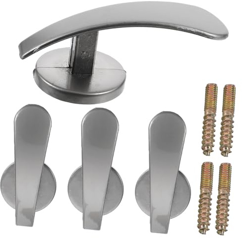 SMASOLO Ganchos Metálicos para Cortinas De Pared 4 Piezas Plateados Resistentes Soporte para Cortina De Interior Uso En Sala Dormitorio Baño