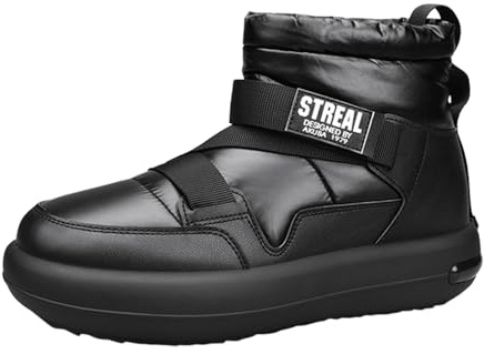 Botas Chelsea 2026 para hombre, a la moda, cálidas y gruesas, suela gruesa de piel, sin cordones, Black, 40 2/3 EU