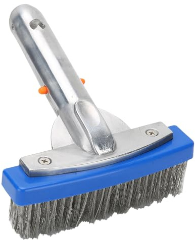 Aumotop Cepillo Limpiador de Piscinas de Acero Inoxidable Que Limpia sin Esfuerzo Las Manchas Difíciles para el Perímetro y los Caminos la Piscina, Cepillo Limpiador 5,5 Pulgadas para, SPA, Acero