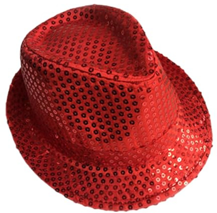 GWAWG Paillettenhut, Glitzer-Jazz-Mützen, Disco Hip-Hop Pailletten-Verkleidung, für Junggesellinnenabschied, Hochzeit, Karneval, Retro 70 Thema Tanz