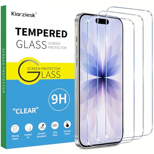 3 st härdat glas för iPhone 18 Pro, iPhone 17, iPhone 17 Pro, iPhone 16 Pro, skärmskyddsfilm skyddsglas ultra motståndskraftigt anti-repor bubbelfri hårdhet 9H High Definition 6,3 tum HD transparent