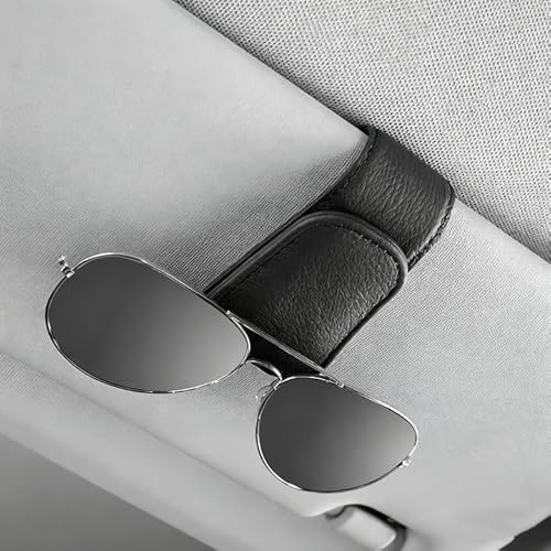 WENINETIES Auto Brillenhalter für Audi Q4 e-tron 2022 2023 2024, Brillenhalter Auto Sonnenblende Magnet Sonnenbrille Clip Kartenclip Aufbewahrungsclip,Black
