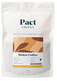Pact House Coffee, 250g, Ground Coffee | Medium Grind, Dark & Rich Roast, Ethically Sourced, Freshly Roasted