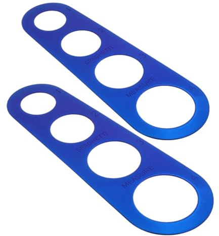 TOYANDONA Lot de 2 Règles à Pâtes en Acier Inoxydable 4 Trous pour Mesure Précise des Portions de Spaghetti, Outil de Cuisson Compact et Pratique Cuisine, Guide de Mesure Rapide des