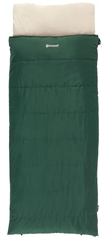 Outwell Contour Sleeping Bag – 3 Season Warm Reversible Comfortable Camping Sleeping Bag with Built-In Pillow, Zip-Off Hood & Duvet Mode - For Indoor & Outdoor Use