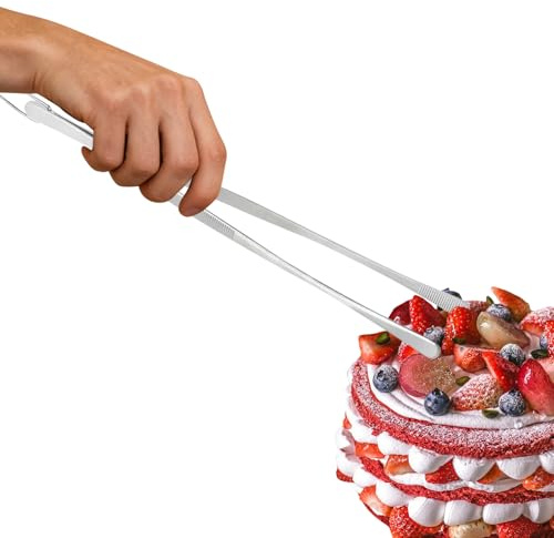 Pinzette da cucina professionali – Pinzette da cucina per friggere e grigliare – Pinzette in acciaio inossidabile per cottura, riparazione, frutti di mare e barbecue, frutti di mare,