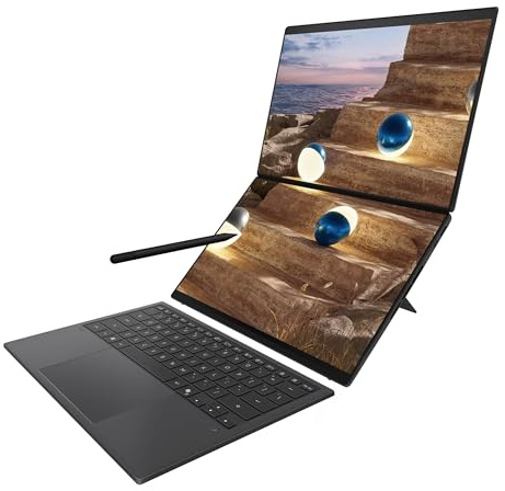 ASUS Zenbook Duo Laptop (2026), doppio display touch OLED da 14 pollici 3K 144Hz, Intel Core Ultra X9 388H, grafica Intel Arc, 32 GB di RAM, SSD da 1 TB, custodia e stilo inclusi, WiFi 7, Windows 11