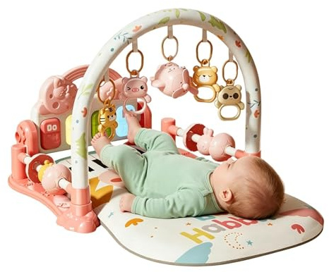 Tapis D'Éveil Bébé Avec Piano Musical Et Projecteur – gymnase D'Activité Sensoriel Avec hög Et Lumières, Tapis De Jeu Éducatif Pour Nouveau-né, Cadeau Naissance Fille Et Garçon