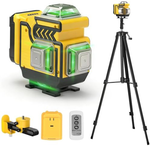 Laser Level with Tripod - ansigtny 4 x 360° Self-Leveling Laser Spirit Levels 4D 16 Line Green Lazer Levels Professional Outdoor Lazer Level Tool for Picture Hanging, Tile, Home Renovation