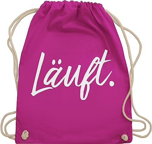 Turnbeutel Rucksack - Sprüche - Läuft - Statement - Unisize - Fuchsia - lustige mit aufschrift typo beutel taschen statements laeuft stoffrucksack festival sprüchen￼ läuft. stoffbeutel kind