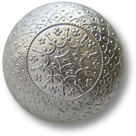 6er Set wunderschöne filigran gemusterte silberfarbene Metallknöpfe in Halbkugel Form/Schwerer gearbeitet/Silberfarben/Metall Knöpfe/Ø ca. 23mm