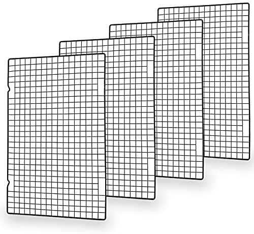 foxwelkin Baking Rack Cooling Rack,Size 16x 10 Cool Cookies Cakes Breads Heavy Duty Commercial Quality Wire Rack (4 pack)