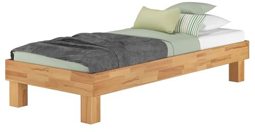 Erst-Holz®Holzbett breites Einzelbett 100x200 Buche geölt Futonbett mit wählbarem Zubehör V-60.87-10ohne Zubehör