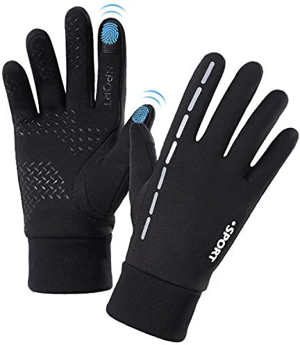 SOLO ACTFIT AFIT Unisex utomhus vattentät cykling löpning klättring körhandskar, pekskärm halkfria sporthandskar, varma vindtäta vinterhandskar, reflekterande handskar (1, M)