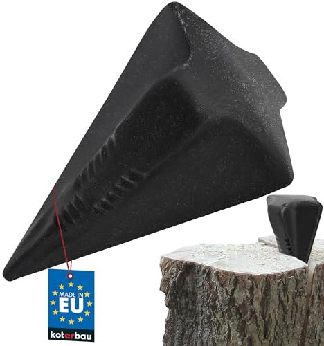 KOTARBAU Geschmiedeter Dreh-Spaltkeil aus Stahl 170 mm 1,6 kg Keil Holzspaltkeil Spaltgranate Holzspalter Schwarz Fällkeil Scheitkeil Nachsetzkeil Treibkeil zum Spalten von Holz