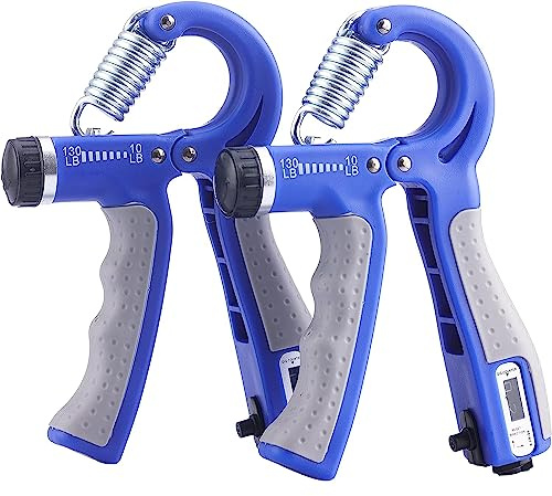 Handtrainer, 2 Stück, Handtrainer für Kraft mit verstellbarem Widerstand, 4,5–59 kg, Handgriff, Griffkrafttrainer für Muskelaufbau und Erholung von Verletzungen, Blau