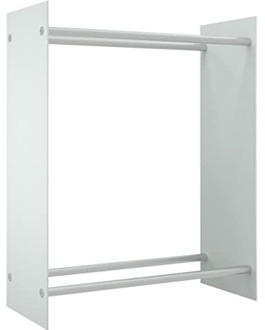 vidaXL Brennholzregal Kaminholzregal Feuerholzregal Feuerholzregal Kaminholzhalter Kaminholzständer Brennholzlager Weiß 80x35x100cm Hartglas