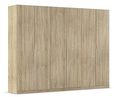 Rauch Möbel Alabama, Kleiderschrank, Farbe Eiche Sonoma, Breite 271 cm | Schrank, 6-türig, Zubehör Superior, für Schlafzimmer, Kinderzimmer, Homeoffice, Garderobe, Flur
