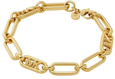 Michael Kors Premium MK Statement Link 14K vergoldetes Empire-Gliederkettenarmband für Damen, MKJ828500710
