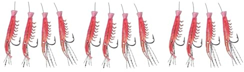 Set 3 Meeresvorfächer von Dega by Jenzi Makrelen-Shrimp Vorfach 4 Arme Leuchtend Norwegen fertig montiert Länge 150cm, Schnurstärke 0,60/0,40mm, Hakengröße 2