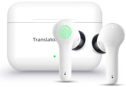 ANFIER M6 Translator Earbuds Language Translator Device Updated Chip 144 Languages and Acccents 0.5s Rapid Translation Music Calling and Translation (with Offline Package)
