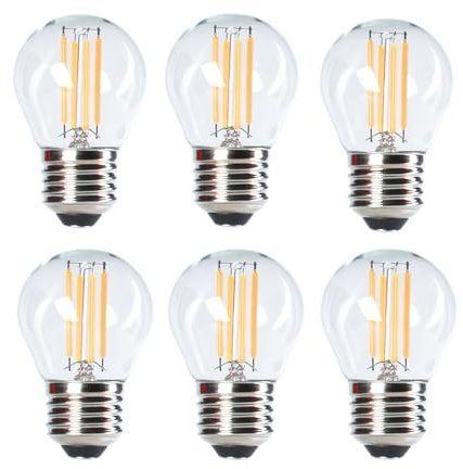 Etrogo Ampoule led e27 Dimmable Blanc Chaud 2700K 450lm 4W équivalent Incandescente 40W Lampe Mini Globe G45 à Filament avec Gros Culot à Vis, AC 220-240V,Lot de 6