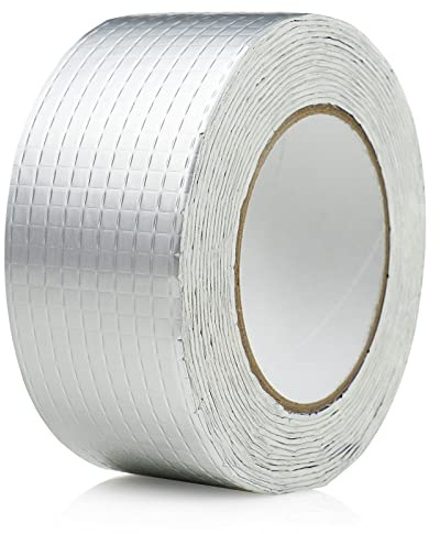BOMEI PACK Cintas de butilo 50mmx5mx1.5mm(T), cinta impermeable cinta de aluminio cinta de reparación para fugas de techo, reparación de grietas， Cinta de Butilo para Reparación