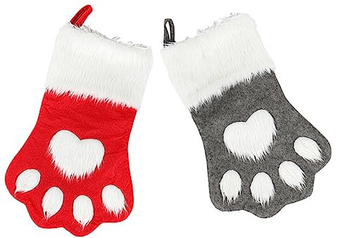 LABRIMP 2St weihnachtsgeschenktüte Strumpf Stuffer Leckereien Christbaumschmuck Socken Geschenke Socke strümpfe Haustier Hund Kamin