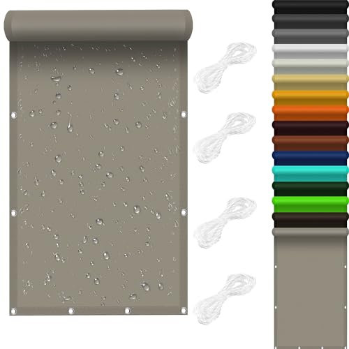 Tenda a Vela Quadrata Impermeabile 5 x 6.5 m 98% Protezione UV Vela Ombreggiante Parasole Facile da Installare per Giardino, Balcone, Piscina, Cachi
