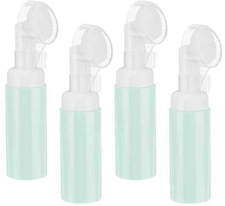 QUARKZMAN 4Pcs Distributeur de Savon en Mousse, 2oz / 60ml Bouteille de Mousse Nettoyante pour Le Visage avec Brosse pour Savon pour Les Mains, Shampoing, Gel Douche, Vert