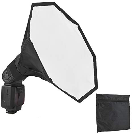 Diffuseur de Flash Diffuseur Softbox Diffuseur Stroboscopique à Clipser Mini Softbox Boîte à Flash Souple Tissu Pliable env. 30 Cm adapté au Flash Externe d'un Appareil Photo