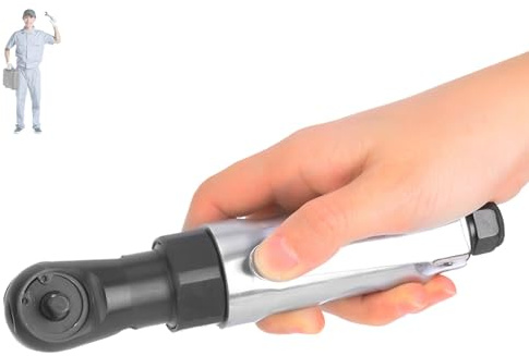 lvifloae Mini cliquet pneumatique à poignée droite, raccord fileté de 1/4 de pouce, clé à tête carrée de 3/8 de pouce, outils pneumatiques pour les travaux d'entretien et de