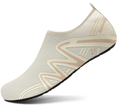 IceUnicorn Dam, herr, badskor, simskor, unisex, vattenskor, strandskor, surfskor, vattenskor för sommar, strand, 721 beige, 38/39 EU