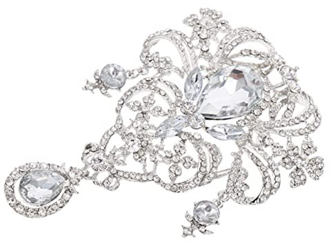 DEARMAMY Strass-brosche Kristall-corsage Dekorative Brosche Schmuck Hochzeitsbrosche Silberne Anstecknadel Für