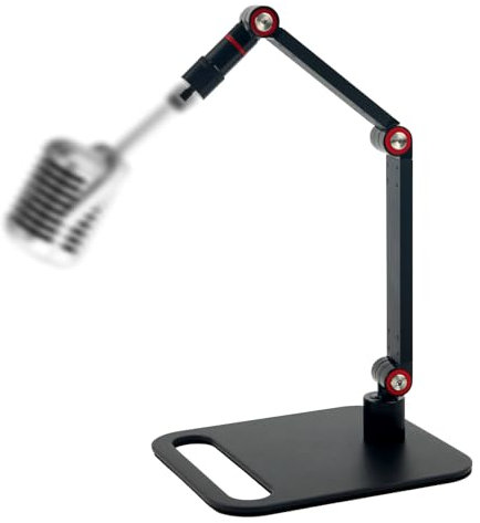 Gosknor Support de Microphone de Bureau, Charge Maximale 1,5kg Réglable Pied Micro Studio avec Adaptateurs Filetage pour Podcast Streaming Jeux Vidéo et Studio