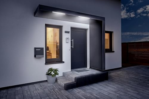 Gutta Rechteckvordach BS Plus 250 mit Seitenteil rechts - Anthrazit | Maße: 250 x 90 x 15,5 cm und Seite 220 x 90 x 14,5 (BxTxH)