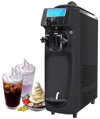 Automatic Ice Cream Machine Soft Serve Maker 6L Capacity Frozen Dessert Maker with LCD Display & Timer for Home DIY Kitchen, 1150W