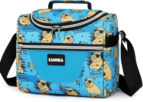 SAMERIO Borsa Termica il pranzo Riutilizzabile Borsa Frigo con Cinghia Regolabile e Chiusura con Cerniera Per Uomini Donne e Bambini Borsa Pranzo per Campeggio Lavoro Scuola
