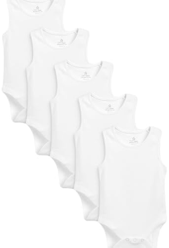 NEXT Baby Bodys aus Baumwolle mit Trägern, 5er-Pack Weiß 92-98