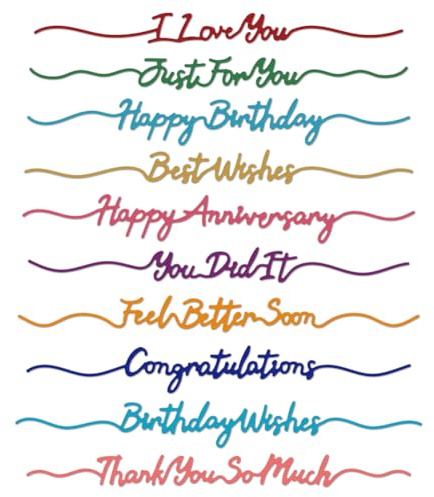 DELORIGIN 10 Styles Blessings and Greetings Cutting Dies Greeting Card Making Die Cut Carbon Steel Die Cuts Stencils Blessing Card Scrapbooking Embossing Template Dies for Birthday Cards Album Decor